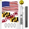 G128 Combo Pack: 25 Ft Telescoping Aluminum Flagpole (Silver) & American and Maryland Flags 3x5 Ft, Both ToughWeave Series Embroidered Polyester | Pole with Flags Included